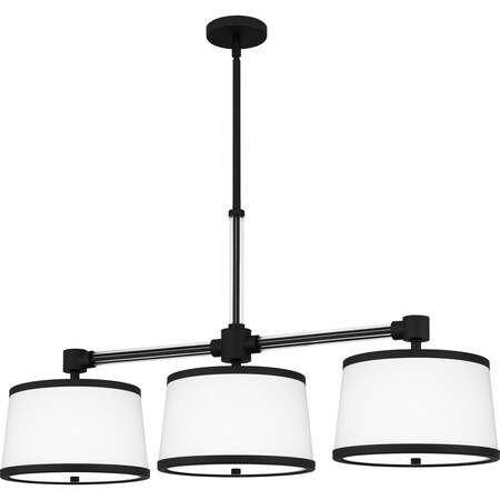Quoizel Kylen Linear Chandelier 3 Lights Matte Black KYL342MBK